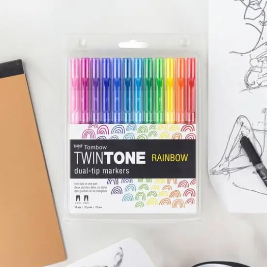 Tombow TwinTone Rainbow Dual-Tip Marker Set {1}