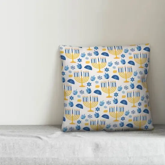 Hanukkah Pattern 18x18 Spun Poly Pillow {3}