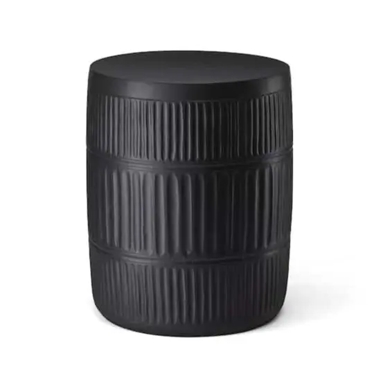 Glitzhome&reg; 18.5" Multi-Functional Textured Garden Stool Black {1}