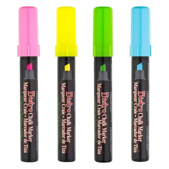 Marvy&reg; Uchida Bistro Neon Chisel Tip Chalk Marker Set {4}
