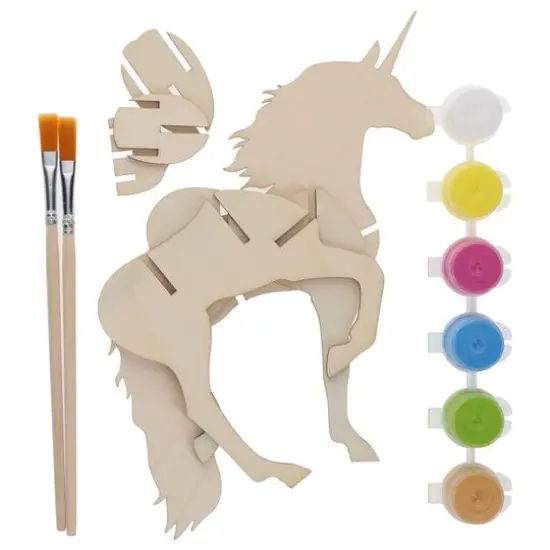 Leisure Arts&reg; Paint It! Build It! Wood Unicorn Kit {4}