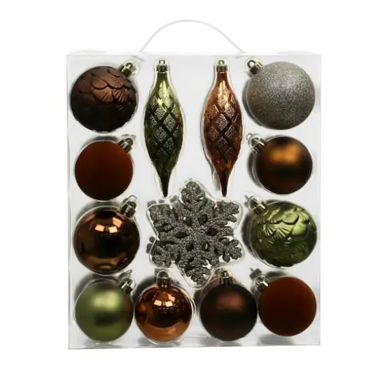 40 Pack Forest Shatterproof Ball, Teardop & Snowflake Ornaments by Ashland&reg; {4}