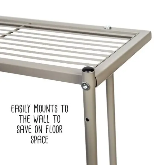 Honey Can Do 25" Steel Wall-Mounted Bathroom Towel Holder with Shelf {9}