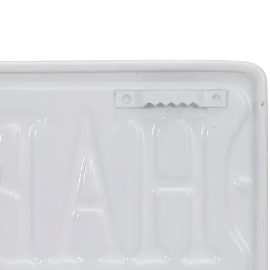 Pink & White Happy Easter Bunny Metal Wall Sign {4}