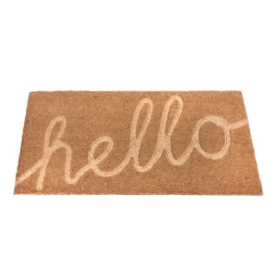 Hello Honey&reg; Nautral Hello Engraved Coir Doormat {9}