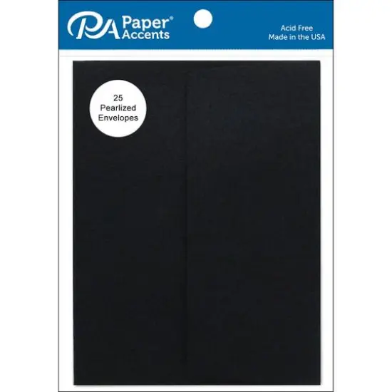 PA Paper&trade; Accents 4.38" x 5.75" Pearlized Envelope, 25ct. Onyx {1}