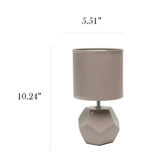 Simple Designs Round Prism Mini Table Lamp Gray {6}