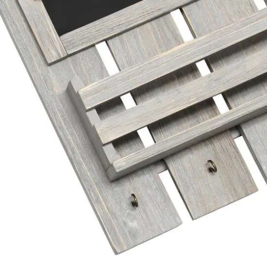 Elegant Designs Chalkboard Sign, Key Holder & Mail Storage Accent Gray Wash {7}