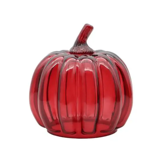 4.5" Glass Pumpkin Tabletop D&eacute;cor by Ashland&reg; Burgundy {1}