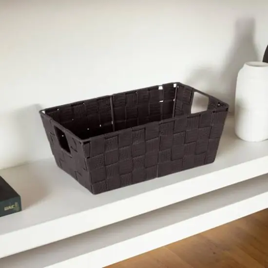 Simplify Small Woven Storage Shelf Bin Chocolate {9}