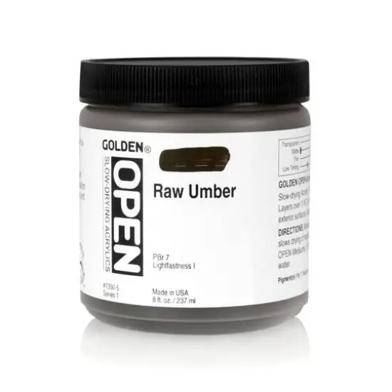 Golden&reg; OPEN&trade; Slow Drying Acrylics, 8oz. Raw Umber {1}