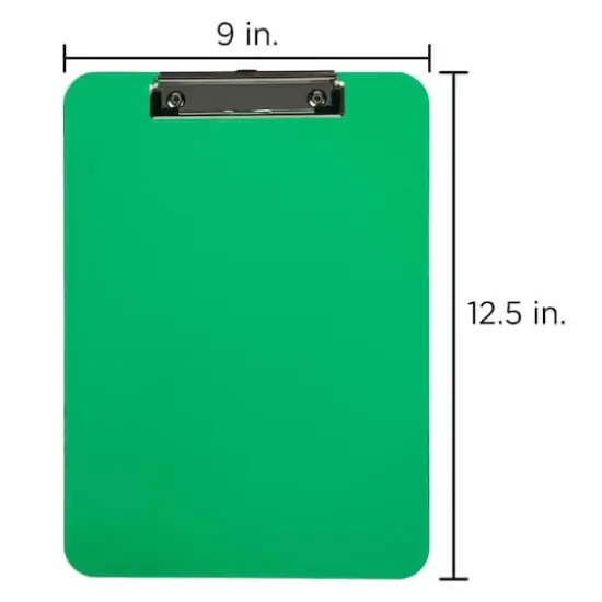 JAM Paper Letter Size Plastic Clipboards, 12ct. Green {6}