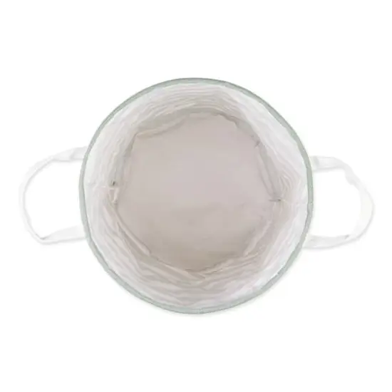 DII&reg; Round Stripes PE-Coated Cotton Polyester Laundry Hamper Artichoke Green {6}