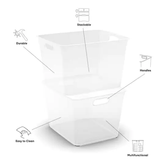Curver&reg; V-Basket Extra Large Clear Organizing Storage Basket {6}