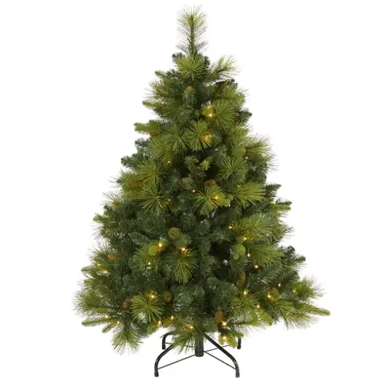 4ft. Pre-Lit North Carolina Mixed Pine Artificial Christmas Tree, Warm White LED Lights {1}
