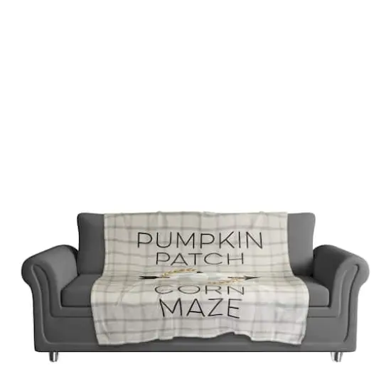 Multicolor Pumpkin Patch Corn Maze Fleece Blanket {4}