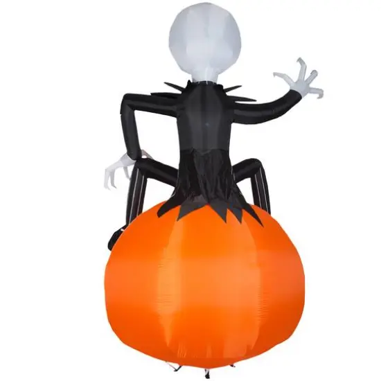 10ft. Lightshow Airblown&reg; Micro Lights Inflatable Jack Skellington on Pumpkin {3}