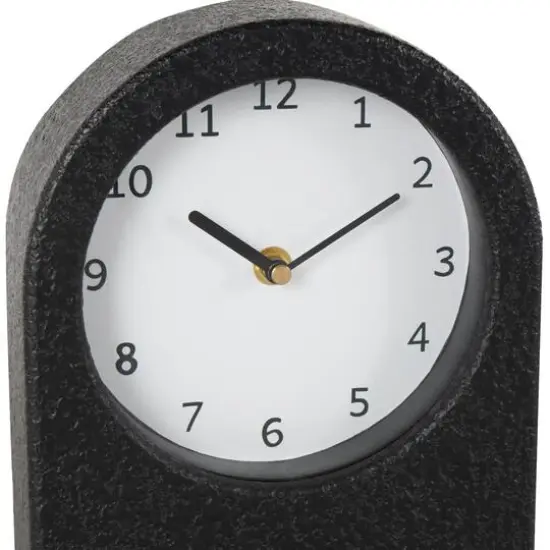 8.75" Textured Decorative Clock with Gold Accents Set {8}