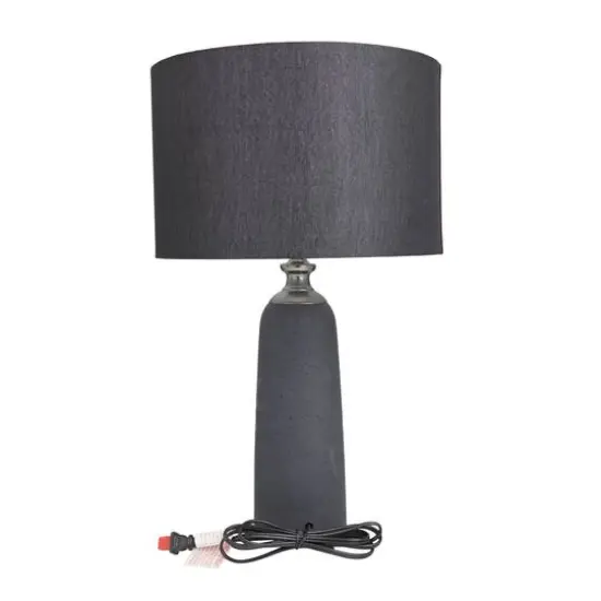 Brown Cement Modern Table Lamp, 23" x 14" x 14" {8}