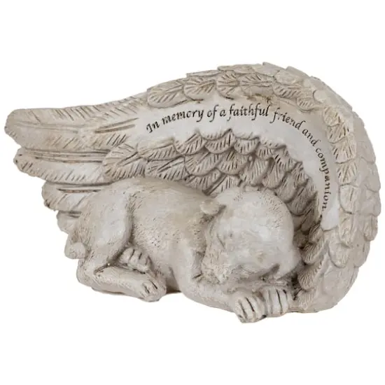 7" Sleeping Angel Dog Memorial Outdoor Garden Statue {4}