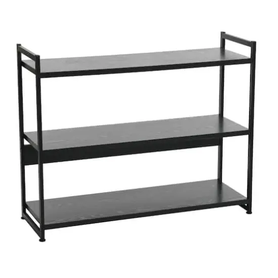 Household Essentials Jamestown 42" Wide Bookshelf Black {1}
