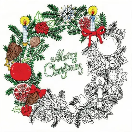 Design Works™ Zenbroidery™ Christmas Wreath Stamped Embroidery Kit {1}