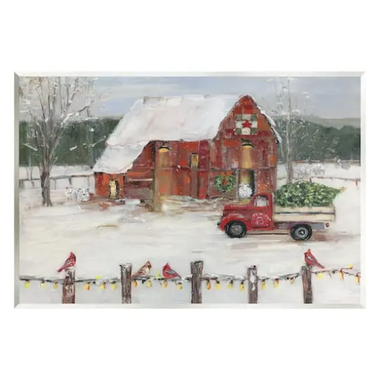 Stupell Industries Holiday Barn Winter Scene Wall Plaque Art {1}