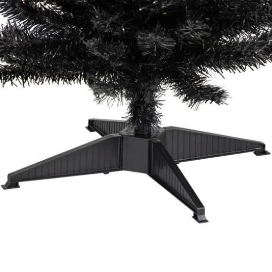 6ft. Iridescent Charcoal Slim Halloween Tinsel Tree {7}