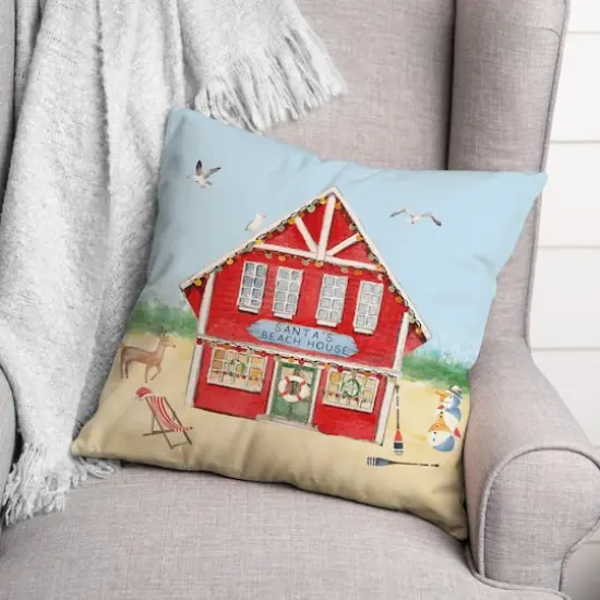 Santa's Beach House Pillow {3}