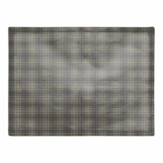 Dark Gray Plaid 18" x 14" Cotton Twill Placemat {1}