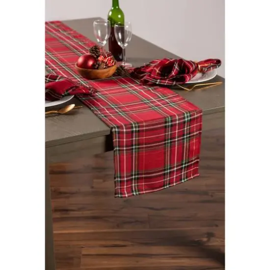 DII&reg; 72" Metallic Holiday Plaid Table Runner {3}