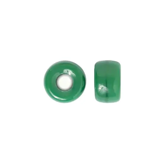 John Bead 9mm Opaque Czech Green Glass Crow Beads, 100ct.  {3}