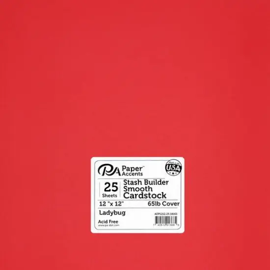 PA Paper&trade; Accents 12" x 12" 65lb. Smooth Cardstock, 25 Sheets Ladybug {1}