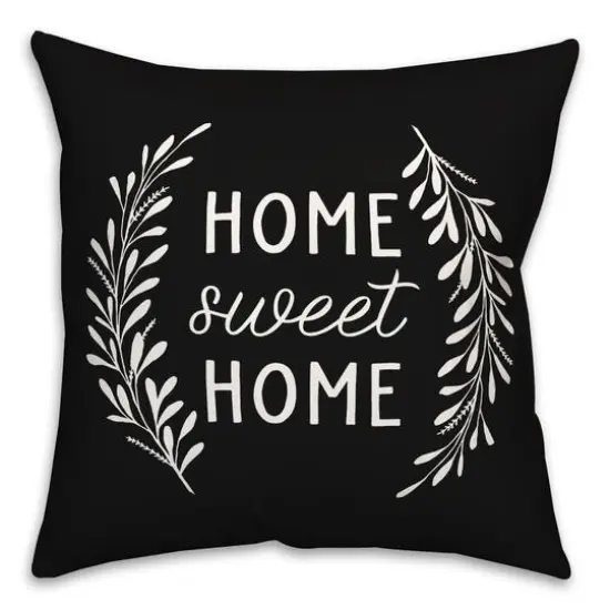 18" x 18" Home Sweet Home Versatile Throw Pillow Black {1}
