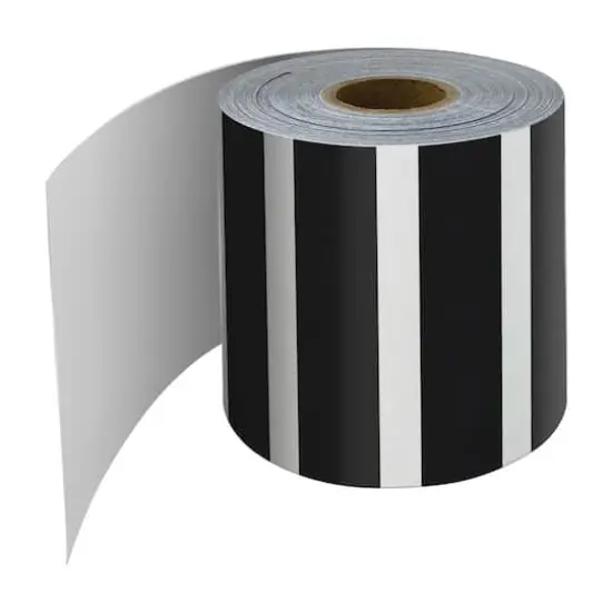 Carson Dellosa&reg; Black & White Vertical Stripes Rolled Straight Border, 195ft. {3}
