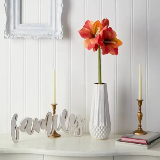 Orange Amaryllis Artificial Flower Stem, 3ct. {4}
