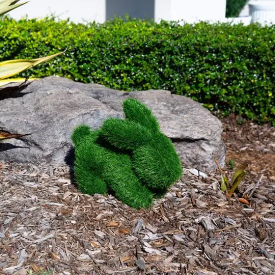 14in. UV Resistant Artificial Grass Garden Plush Topiary Bunny Rabbit (Indoor/Outdoor) {9}