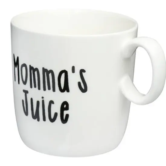 Hello Honey&reg; Assorted Black & White Stoneware Mug with Saying Set {5}