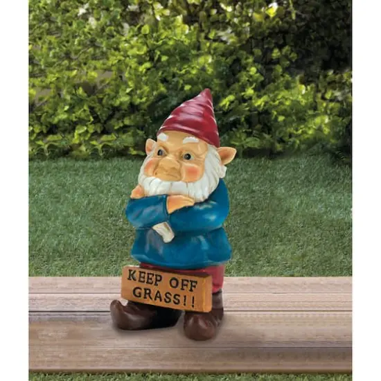 Keep Off Grass Grumpy Gnome 4.5" x 4.25" x 10" {3}