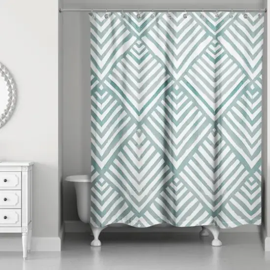 Watercolor Diamond Shower Curtain Blue {3}