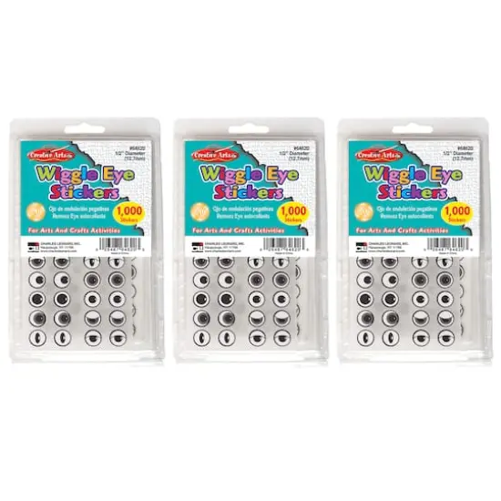 Creative Arts Wiggle Eyes Stickers, 3 Packs of 1000 {1}