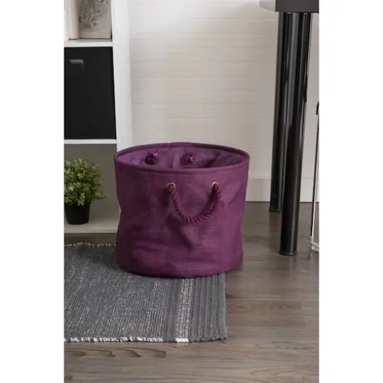 Medium Eggplant Polyester Variegated Round Bin {5}