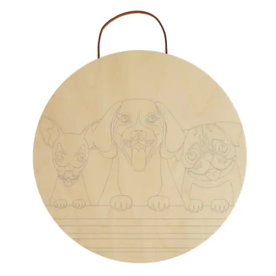 Dogs Paint-by-Number Round Plywood Surface Kit by Artist's Loft&reg; {4}