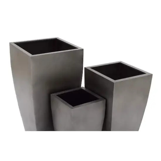 Gray Metal Modern Planter Set {3}
