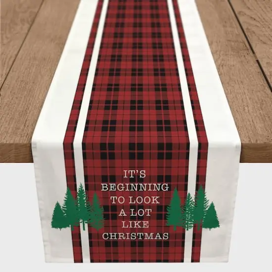 90" Look Like Christmas Plaid Table Runner {1}