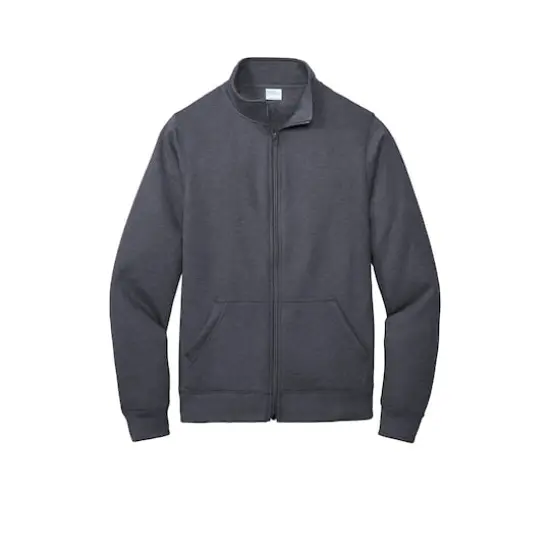 Port & Company&reg; Core Fleece Cadet Full-Zip Adult Unisex Sweatshirt Heather Navy {1}