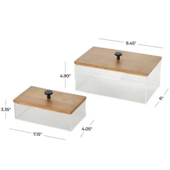 Clear Acrylic Plastic Box Set with Lids {12}