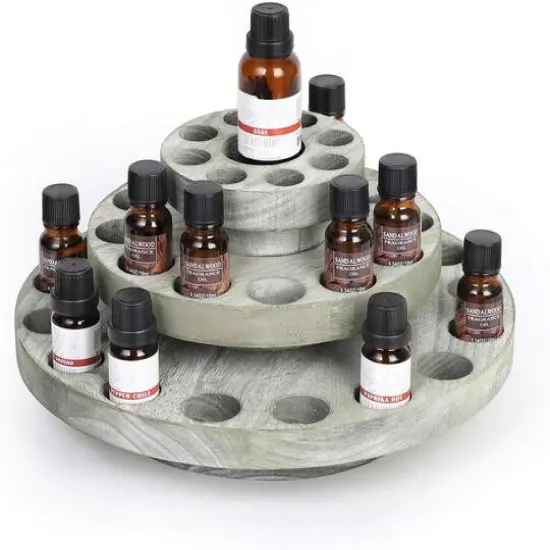 Rotating Essential Oils Storage Rack Dark Brown {2}