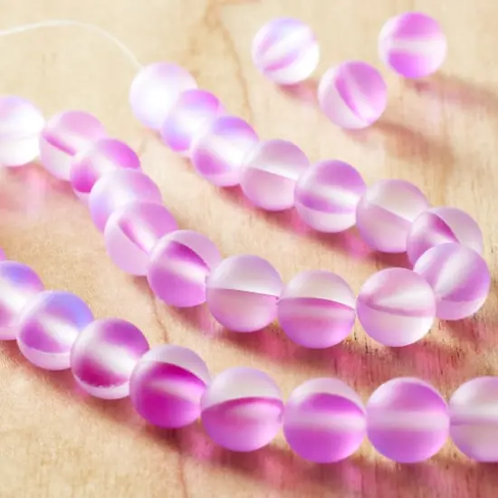 Matte Purple Opal Glass Round Beads, 8mm by Bead Landing&trade; {3}