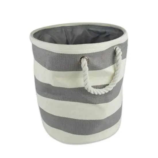 DII&reg; 14" Stripe Woven Paper Storage Bin Gray Stripe {1}